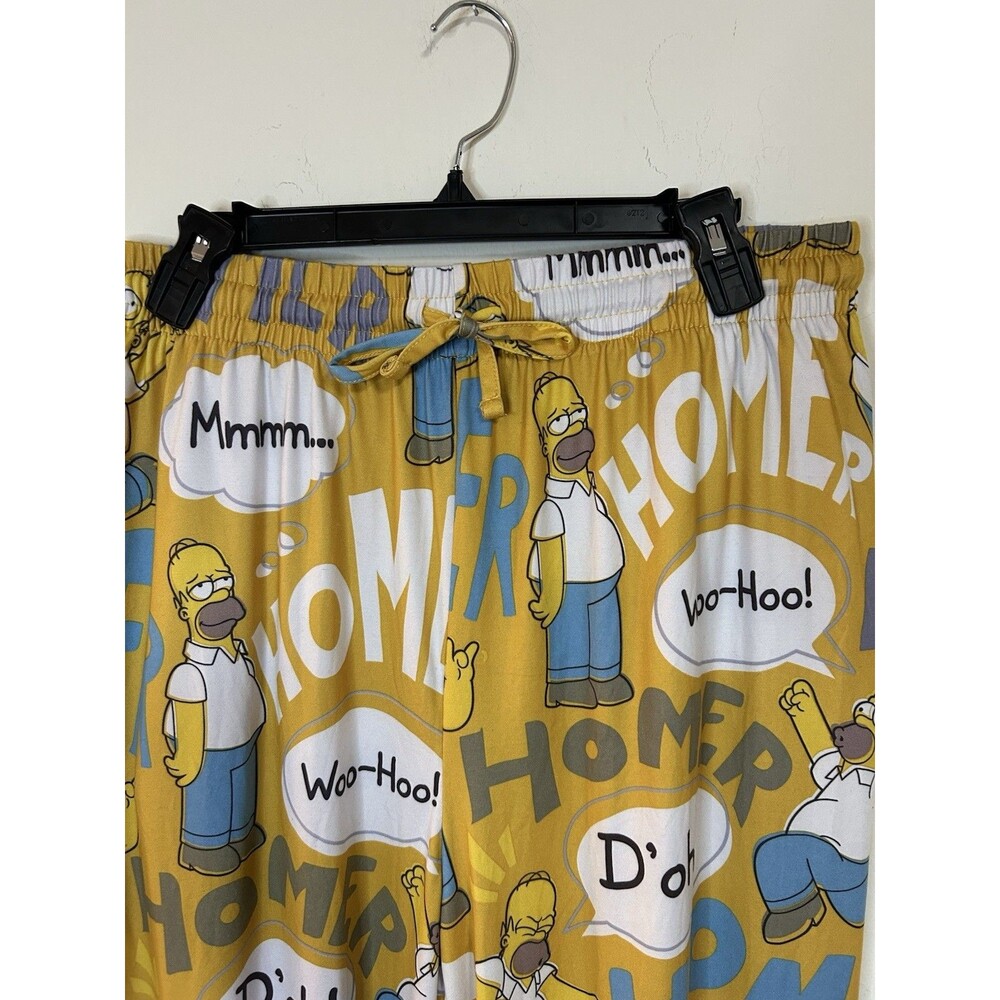 The Simpsons Homer Pajama Pants XXL Yellow Cartoon Lounge Joggers Sleep Y2K - Picture 3 of 8